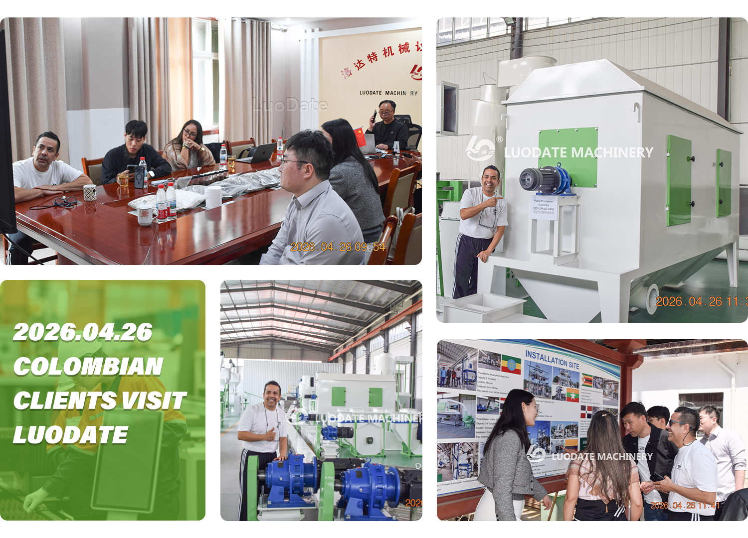 Colombian Customer Visits LUODATE Factory for Animal Feed Production Equipment Inspection